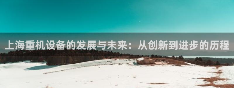顺盈2娱乐平台注册:上海重机设备的发展与未来:从创新到进步的